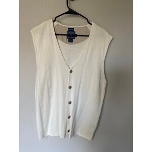 Vintage Chaps Ralph Lauren Linen Cotton Handframe Sweater Vest Hong Kong L